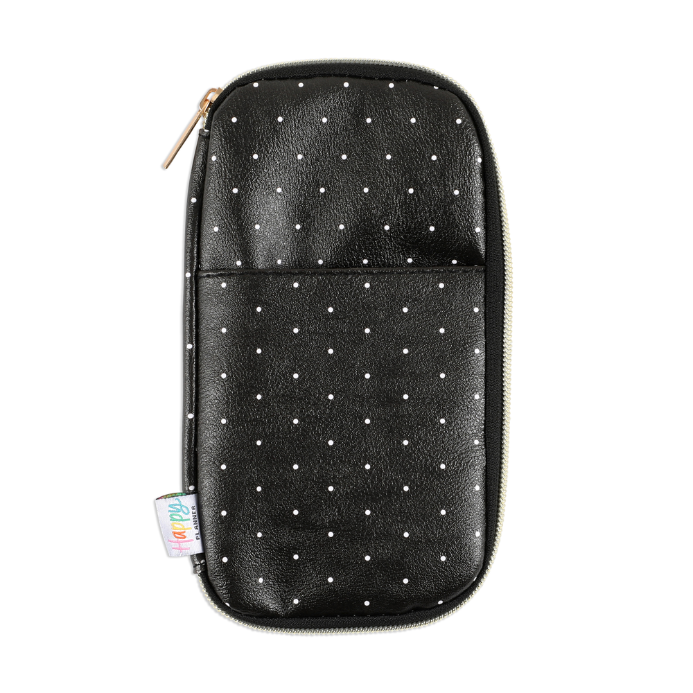 Stylish Black Polka Dot Pencil Pouch