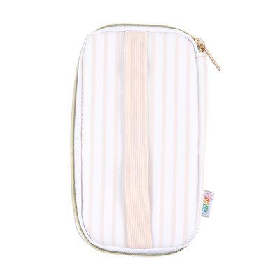 Peachy Stripes - Banded Accessory Zip Pouch