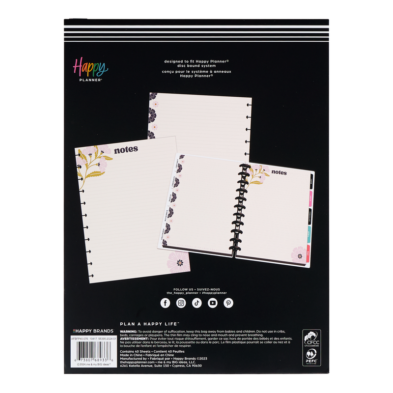 Plum Happy - Dotted Lined Big Filler Paper - 40 Sheets