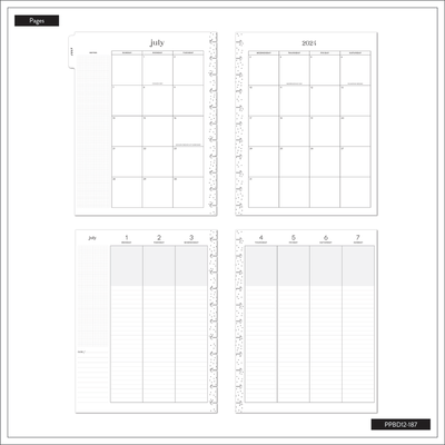 2024 Dancing Leaves Happy Planner - Big Lined Vertical Layout - 12 Months