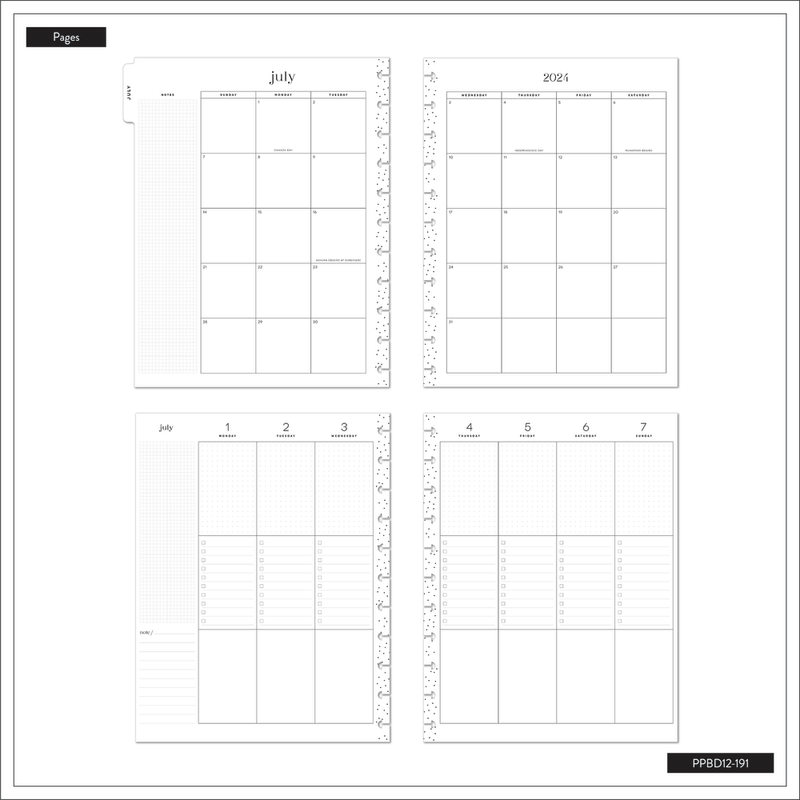 2024 CreativeIngrid x Happy Planner Floral Planner - Big Checklist Layout - 12 Months