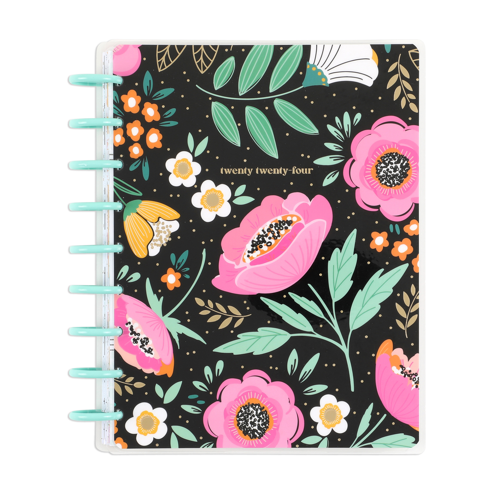 2024 Tiny Florals Happy Planner - Classic Lined Vertical Layout - 12 Months