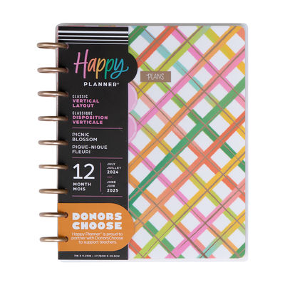 2024 Picnic Blossom Happy Planner - Classic Vertical Layout - 12 Months