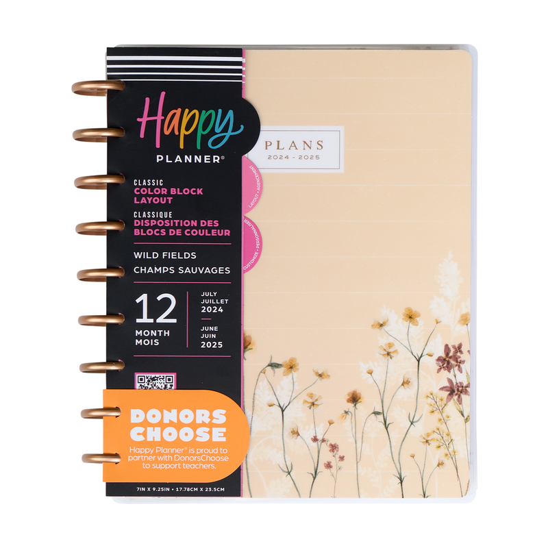 2024 Wild Fields Happy Planner - Classic Color Block Layout - 12 Months
