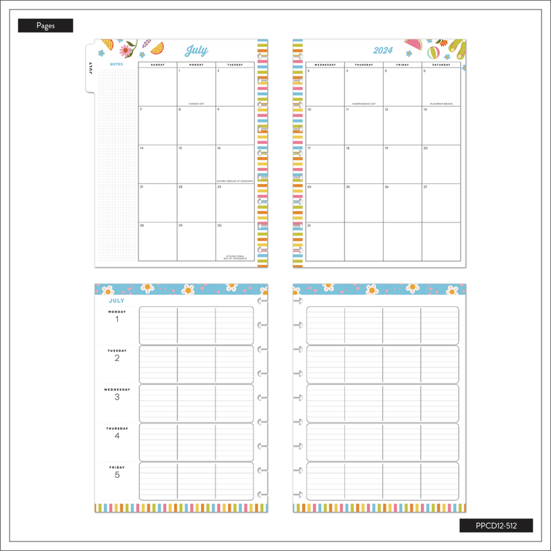 2024 Jess Miller Draws x Happy Planner Seasonal Teacher Planner - Classic Teacher Layout - 12 Months