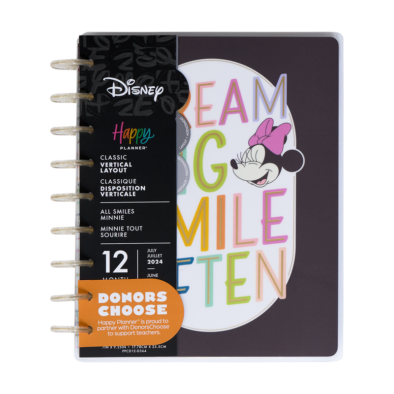 2024 Disney Minnie Mouse All Smiles Teacher bbalteschule - Classic Vertical Layout - 12 Months