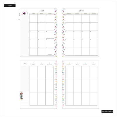 2024 Disney Minnie Mouse All Smiles Teacher Happy Planner - Classic Vertical Layout - 12 Months