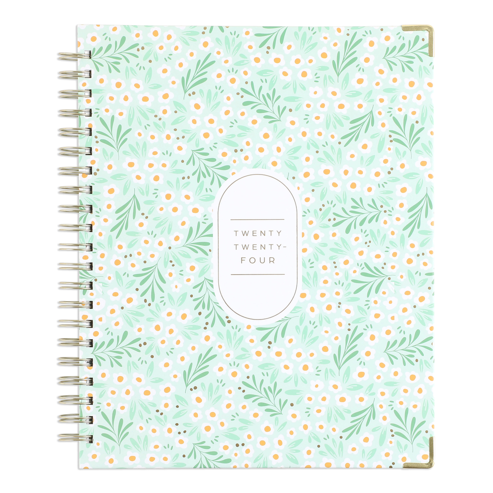 2024 Tiny Florals Twin Loop Happy Planner - Big Vertical Layout