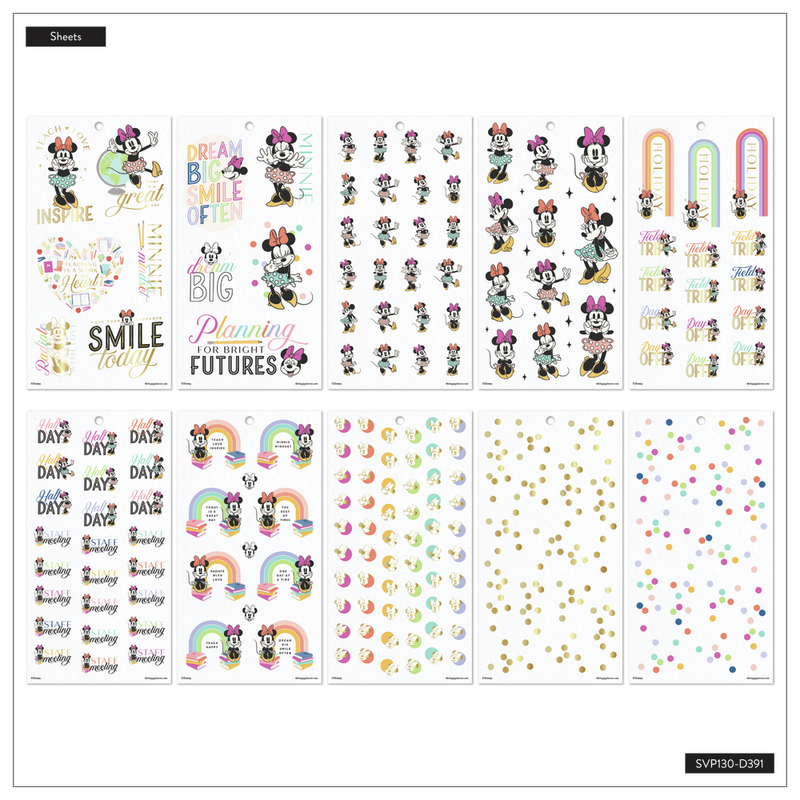 Disney Minnie Mouse All Smiles Teacher - Value Pack Stickers - Big