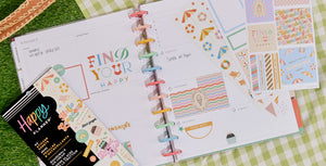 Image of our new Boardwalk Ice Cream Stickers in an open planner