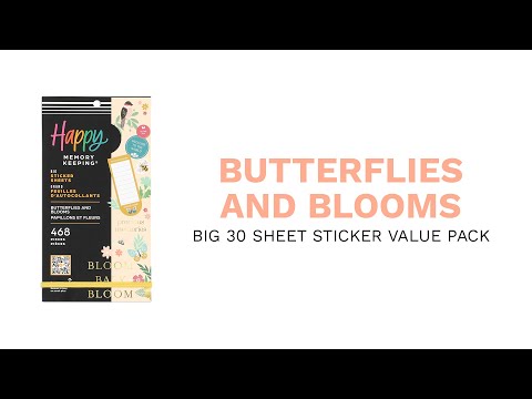 Butterflies and Blooms Baby - Value Pack Stickers - Big