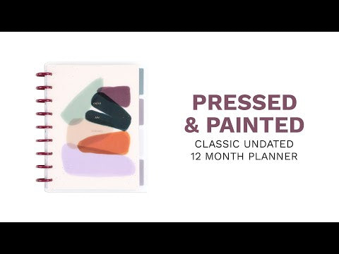 Undated Pressed & Painted Frosted Happy Planner - Classic Vertical Layout - 12 Months