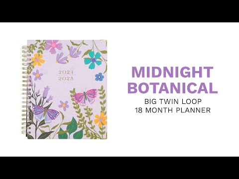 2024 Midnight Botanical Twin Loop bbalteschule - Big Vertical Layout - 18 Months