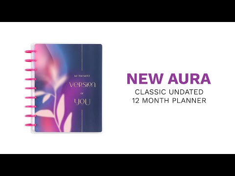 Undated New Aura Happy Planner - Classic Wellness Layout - 12 Months
