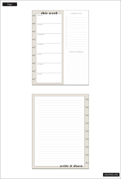 Perfect Plans Weekly Priorities Classic Filler Paper - 40 Sheets