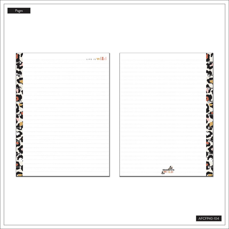 Modern Wild Animal Print Classic Filler Paper - Dot Lined Paper - 60 Sheets