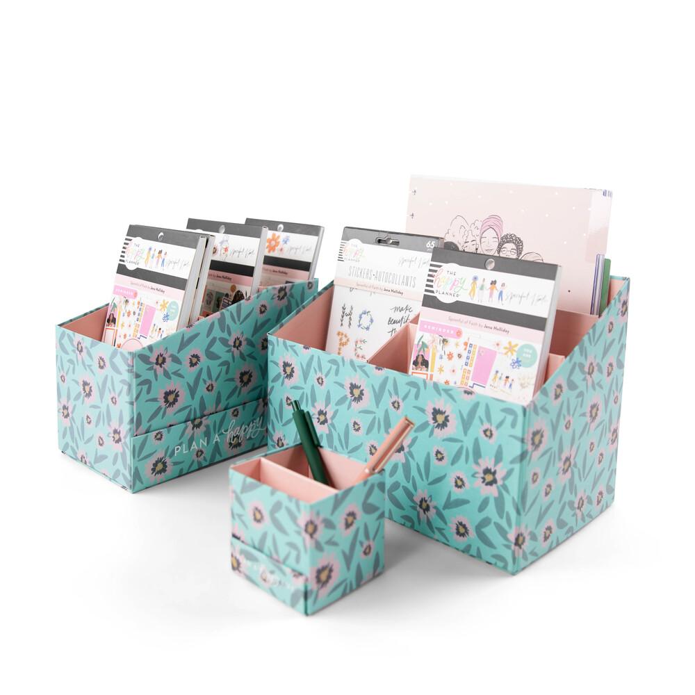 Greeting Card Organizer Box with Dividers and Label Sticker,Photo