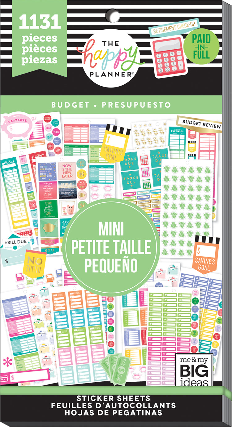 The Happy Planner Budget Planner Know Your Worth and Sticker Book Bundle 