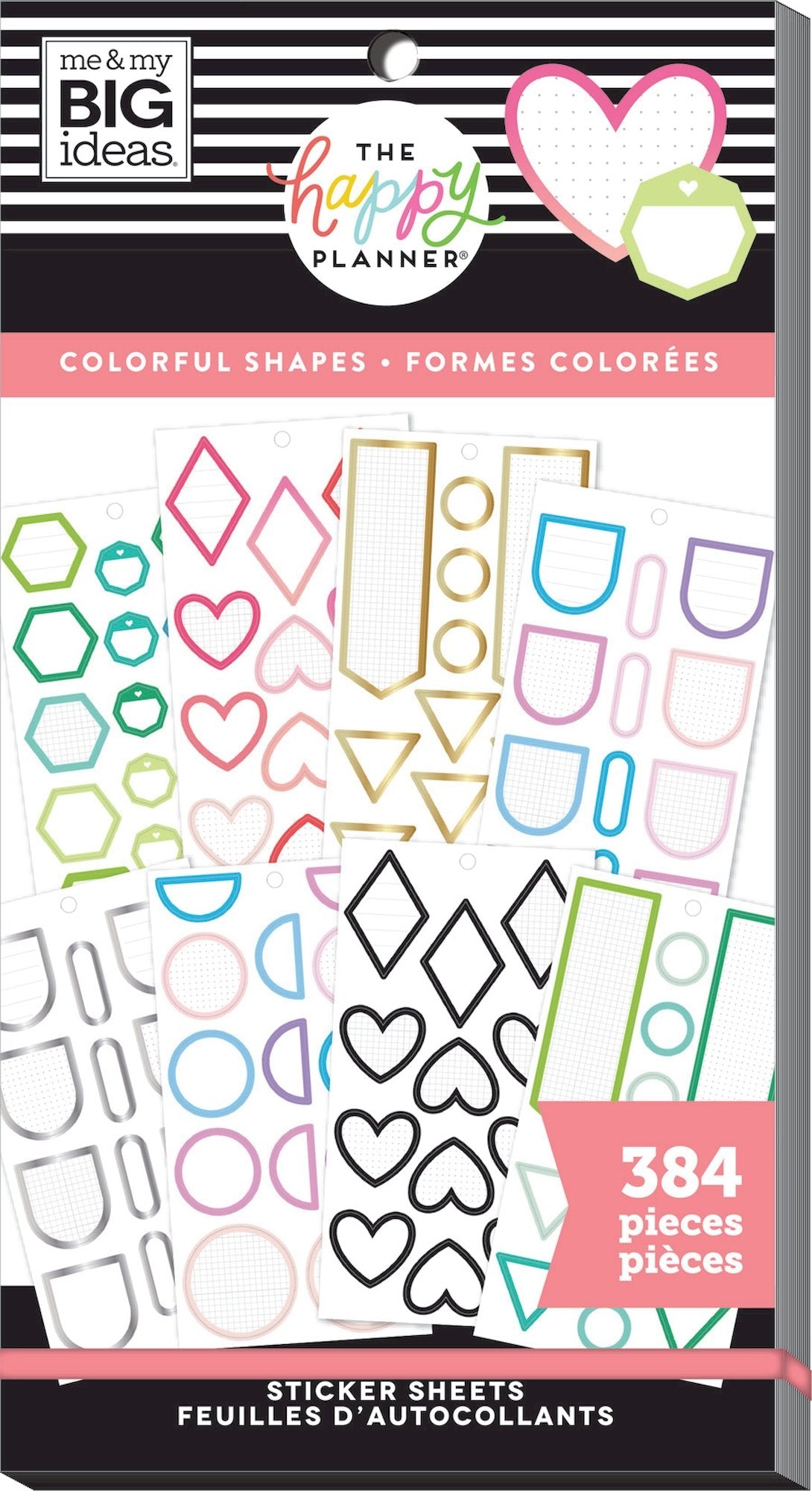Shapes | Stencil Fan Book | 5 Sheets | Black | Happy Planner