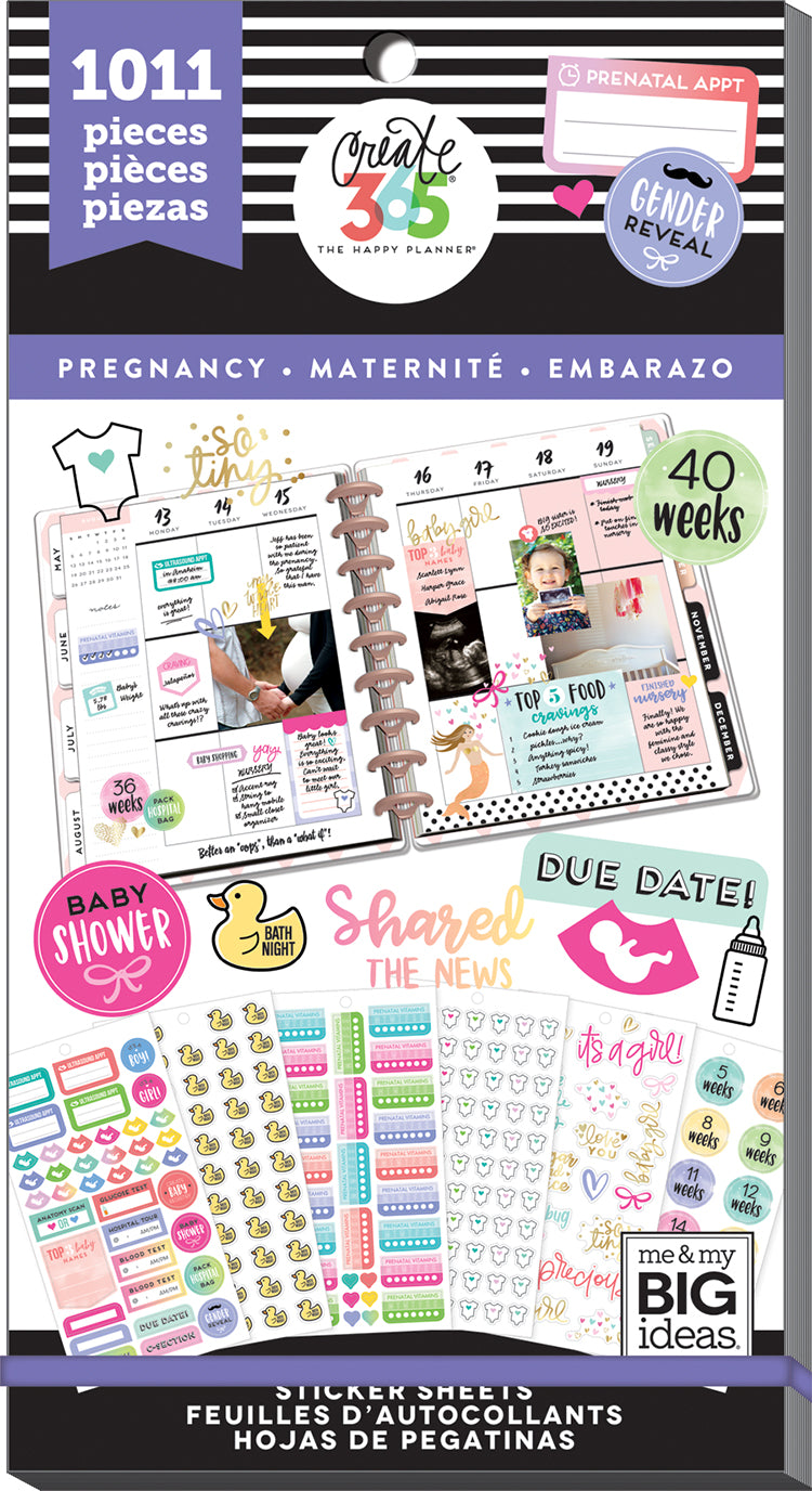 Kisston 24 Sheets Baby Scrapbook Stickers 1000+ New Pregnancy Planner  Sticker Baby Calendar First Year Sticker Baby Maternity Newborn Themed  Stickers