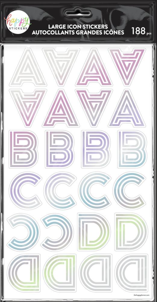Art Deco Rainbow Alphabet Stickers | Happy Planner