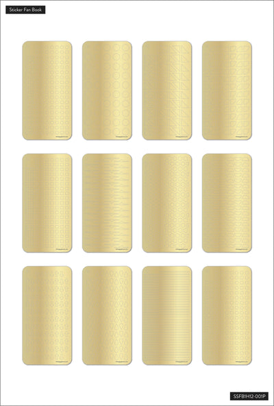 Work + Life Minimalist Gold Foil Fan Sticker Book - 16 Sheets