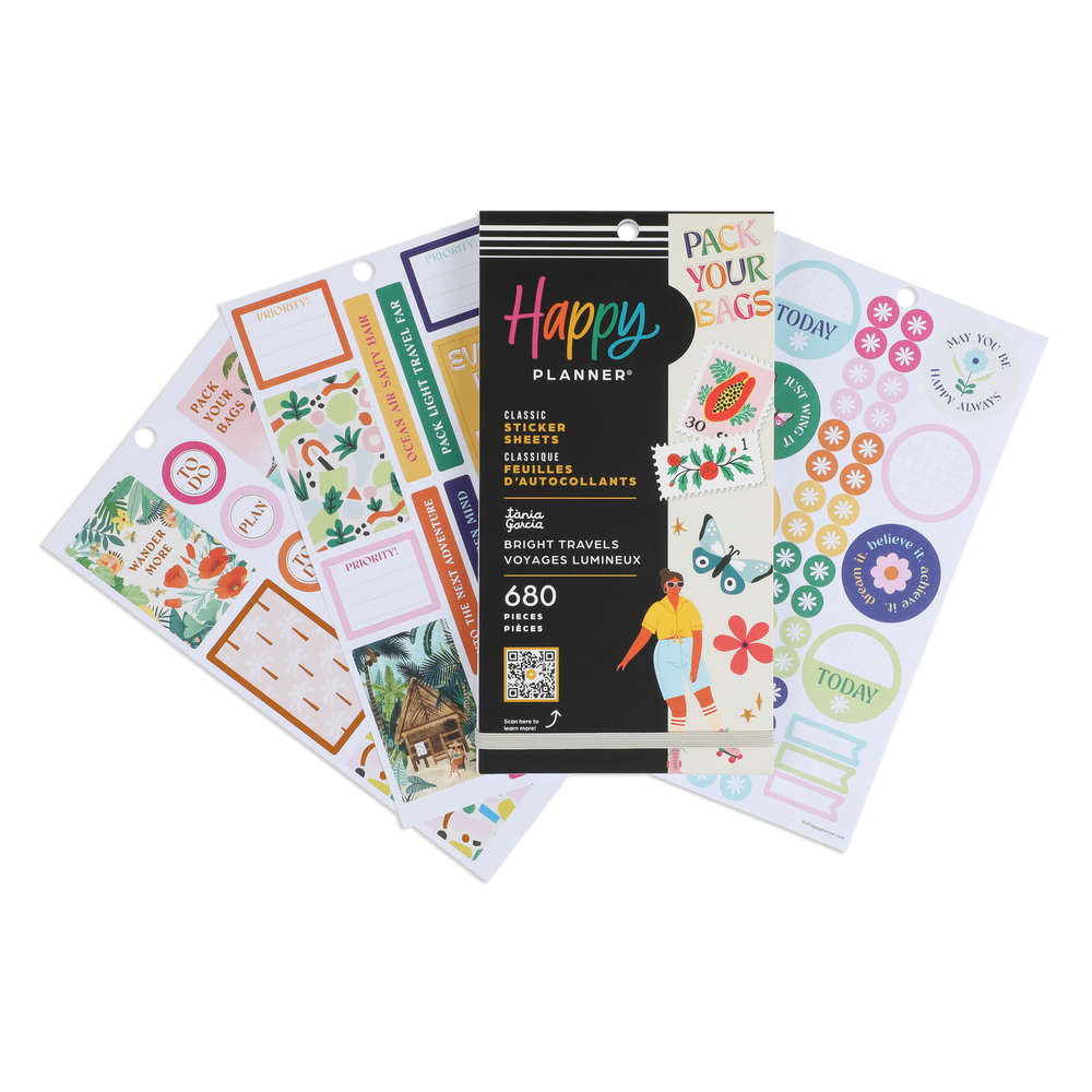 BONHEUR Papier　0504 Happy Planner x TÃ nia Garcia Bright Travels - Value Pack Stickers