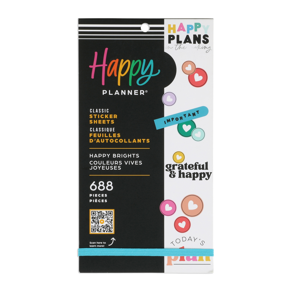 The Happy Planner Washi Sticker Book Fits Classic Size Sparkle Golden  Pretty
