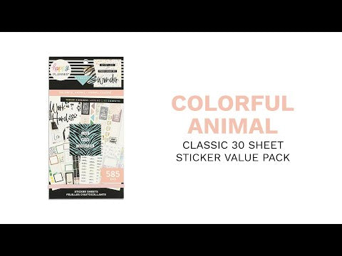 Value Pack Stickers - Colorful Safari Animal Print