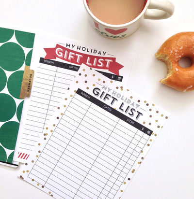 The Happy Planner Holiday Gift List | FREE PRINTABLES