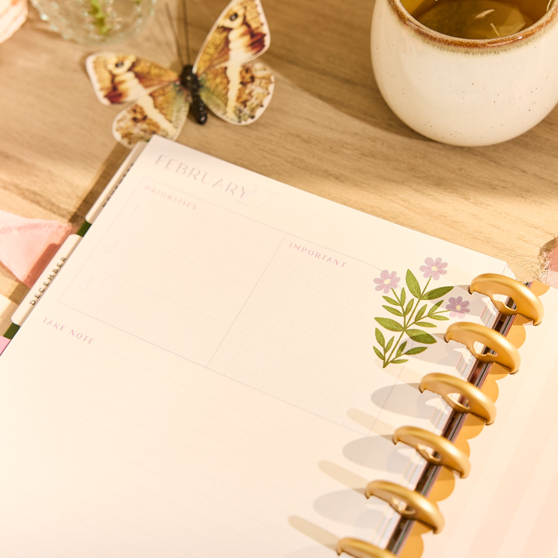 Spring Notebook Planner 2026–2027 Spring Tapestry Customizable Planner - Classic Vertical Layo ...