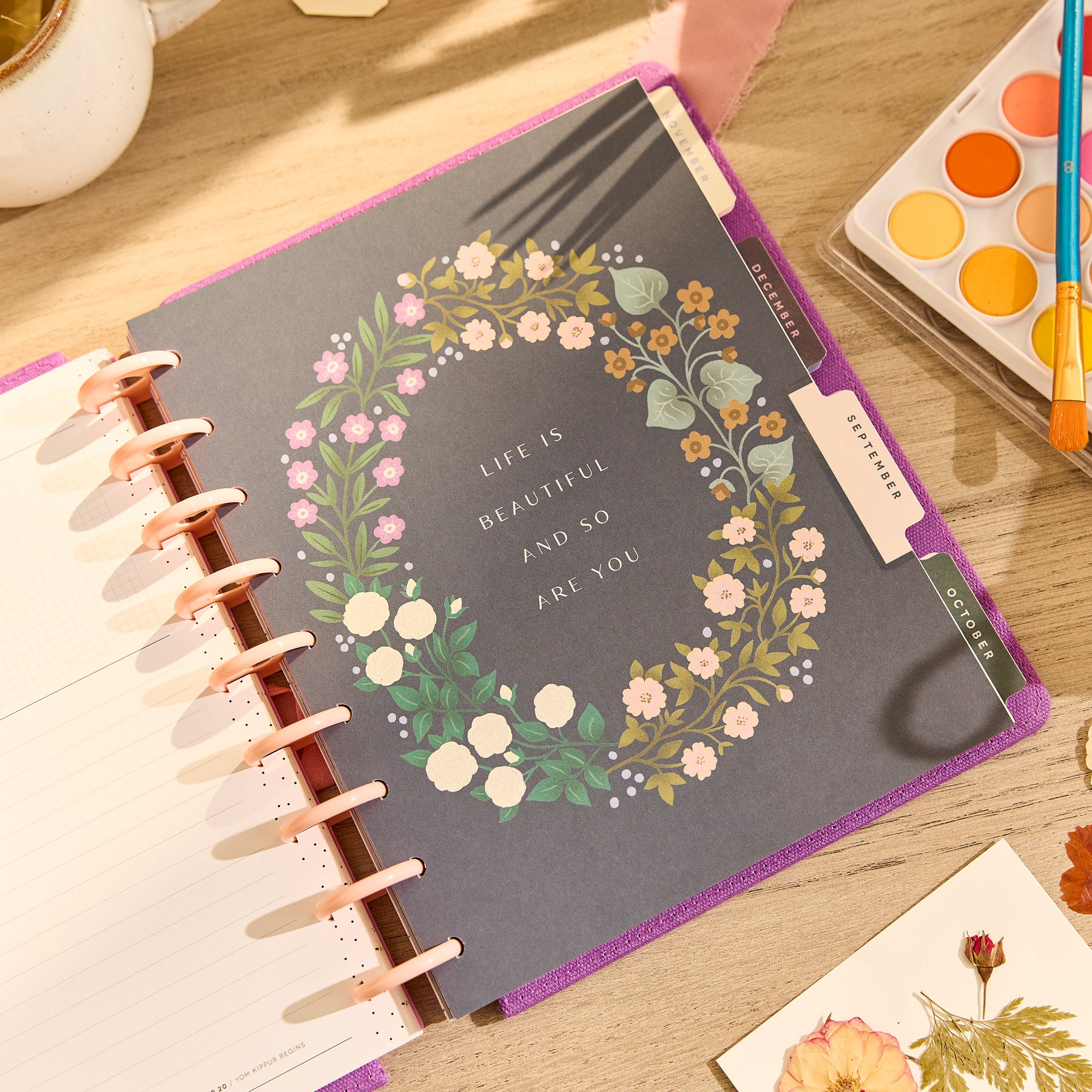 Notebook Planner Spring 2026–2027 SPECIALTY Spring Tapestry Customizable Planner - Classic Hor ...