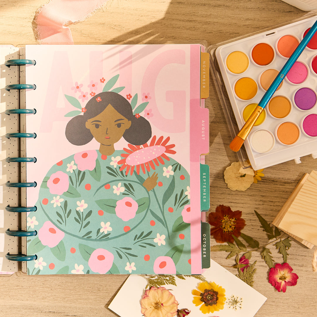 2026–2027 Floral Embrace Customizable Planner - Classic Dashboard Layout - 18 Months