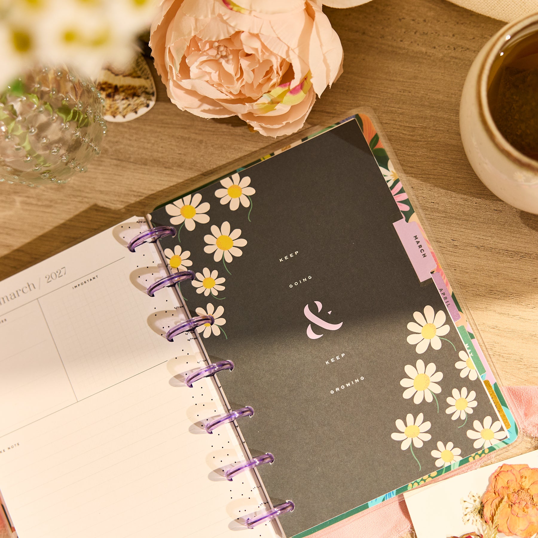 Mini Planner Mini Pags 2026–2027 Golden Garden Customizable Planner - Mini Dashboard Layout ...