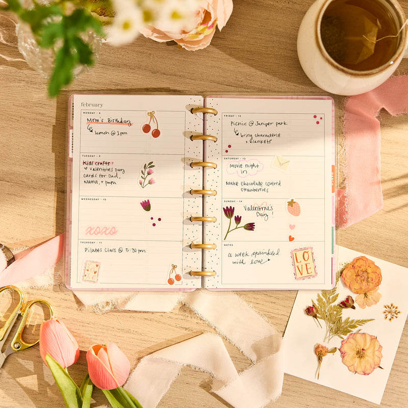 2026–2027 Floral Embrace Customizable Planner - Mini Horizontal Layout ...