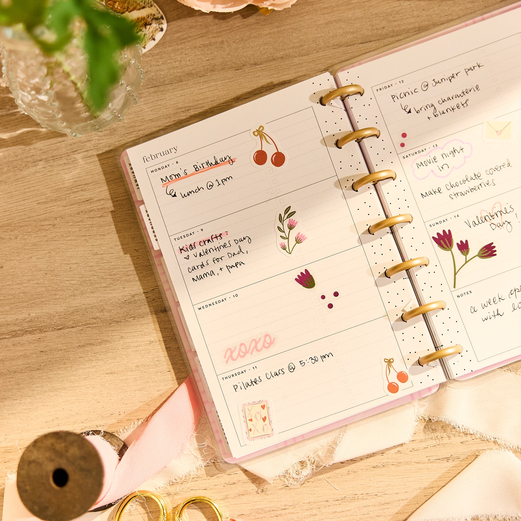 Customizable Planner 2026–2027 Floral Embrace Customizable Planner - Mini Horizontal Layout ...
