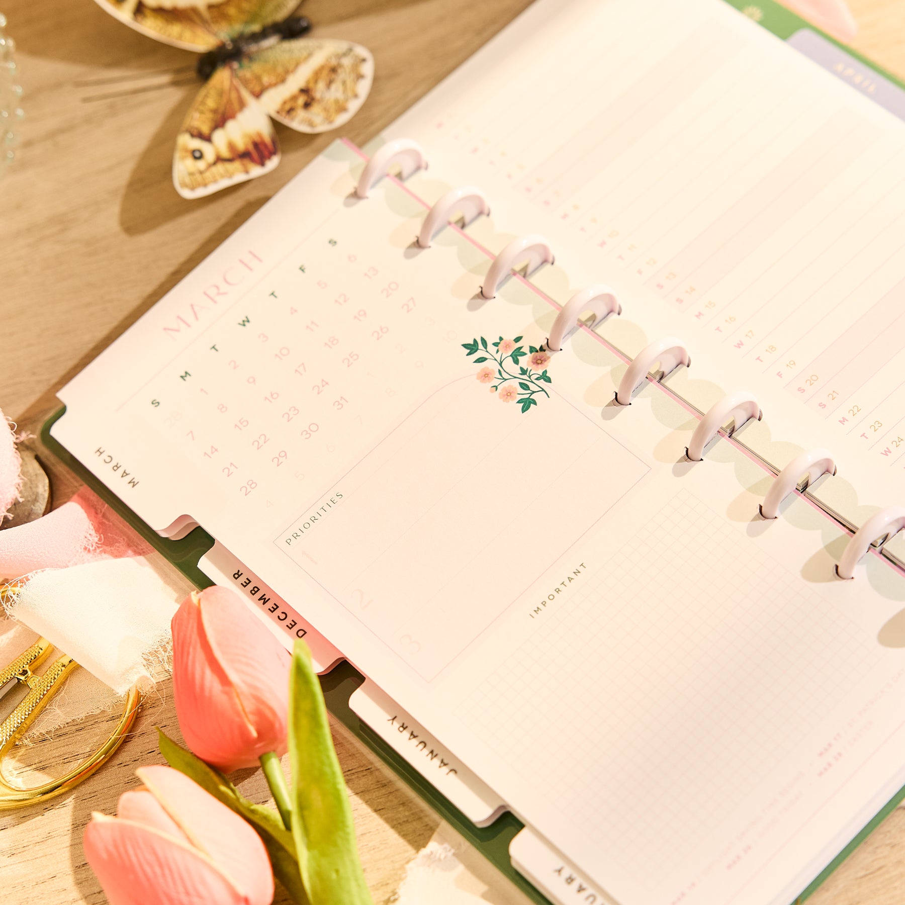 Notebook Planner Spring 2026–2027 Spring Tapestry Customizable Planner - Skinny Classic Horizo ...