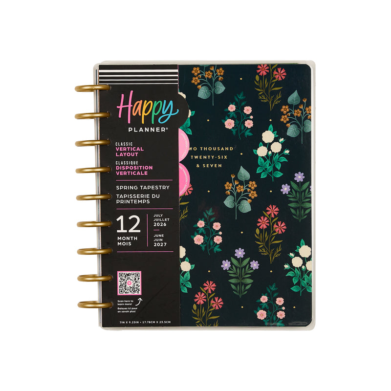 Notebook Planner Spring 2026–2027 Spring Tapestry Customizable Planner - Classic Vertical Layo ...