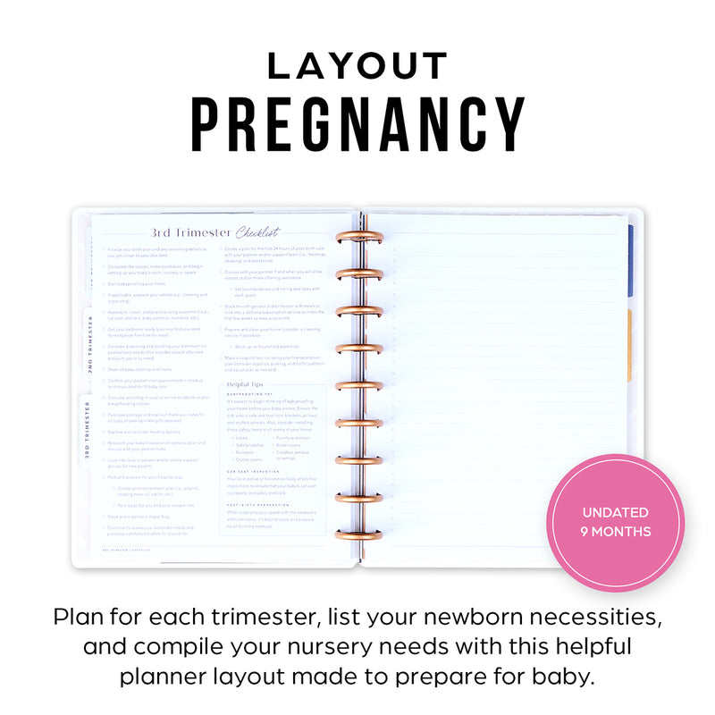 Undated Baby on the Way Pregnancy Planner - Classic Pregnancy Layout ...