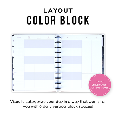 2025 Modern Impression Planner - Big Color Block Layout - 12 Months