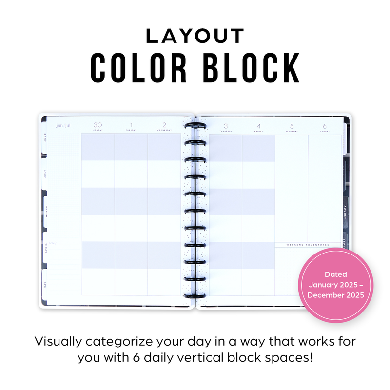 2025 Modern Impression Planner - Big Color Block Layout - 12 Months