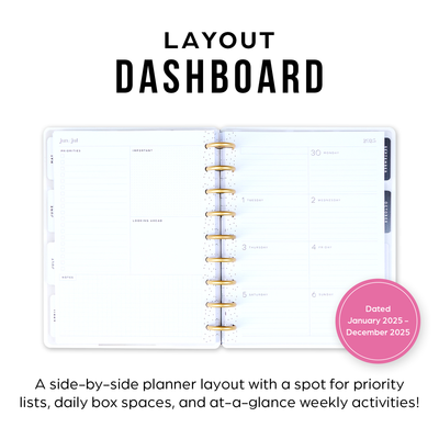 2025 Vivid Tropics Planner - Skinny Mini Horizontal Layout - 12 Months