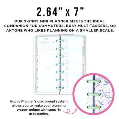 2025 Vivid Tropics Planner - Skinny Mini Horizontal Layout - 12 Months