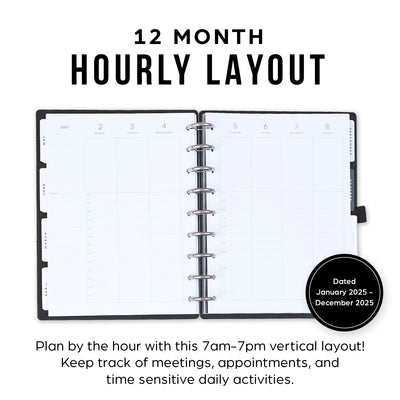 2025 Work + Life Elemental Planner - Big Hourly Layout - 12 Months