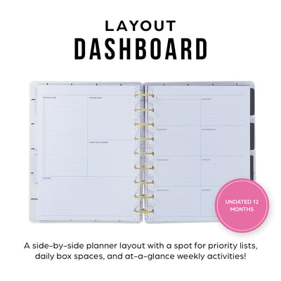 Undated Sweet & Simple Customizable Planner - Mini Dashboard Layout - 12 Months