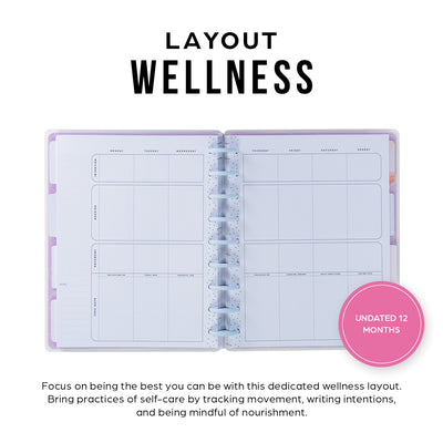 Undated Radiant Soul Customizable Wellness Planner - Classic Wellness Layout - 12 Months