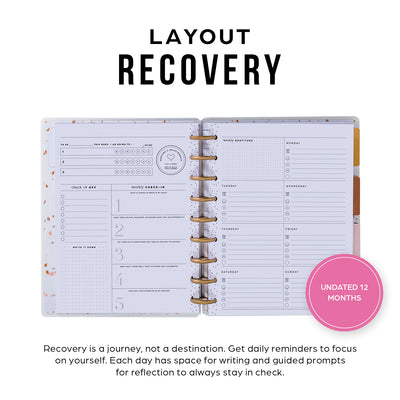 Undated Sand & Stone Customizable Recovery Planner - Classic Recovery Layout - 12 Months