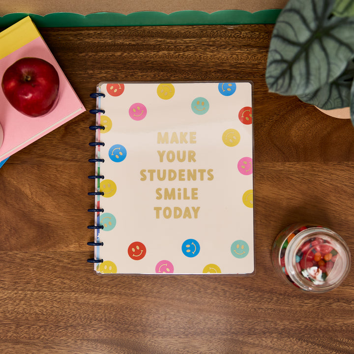 Live Love Teach - Dotted Lined Big Notebook - 60 Sheets – Happy