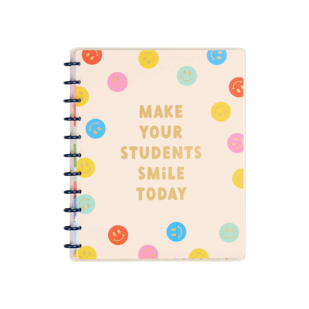 Live Love Teach - Dotted Lined Big Notebook - 60 Sheets – Happy