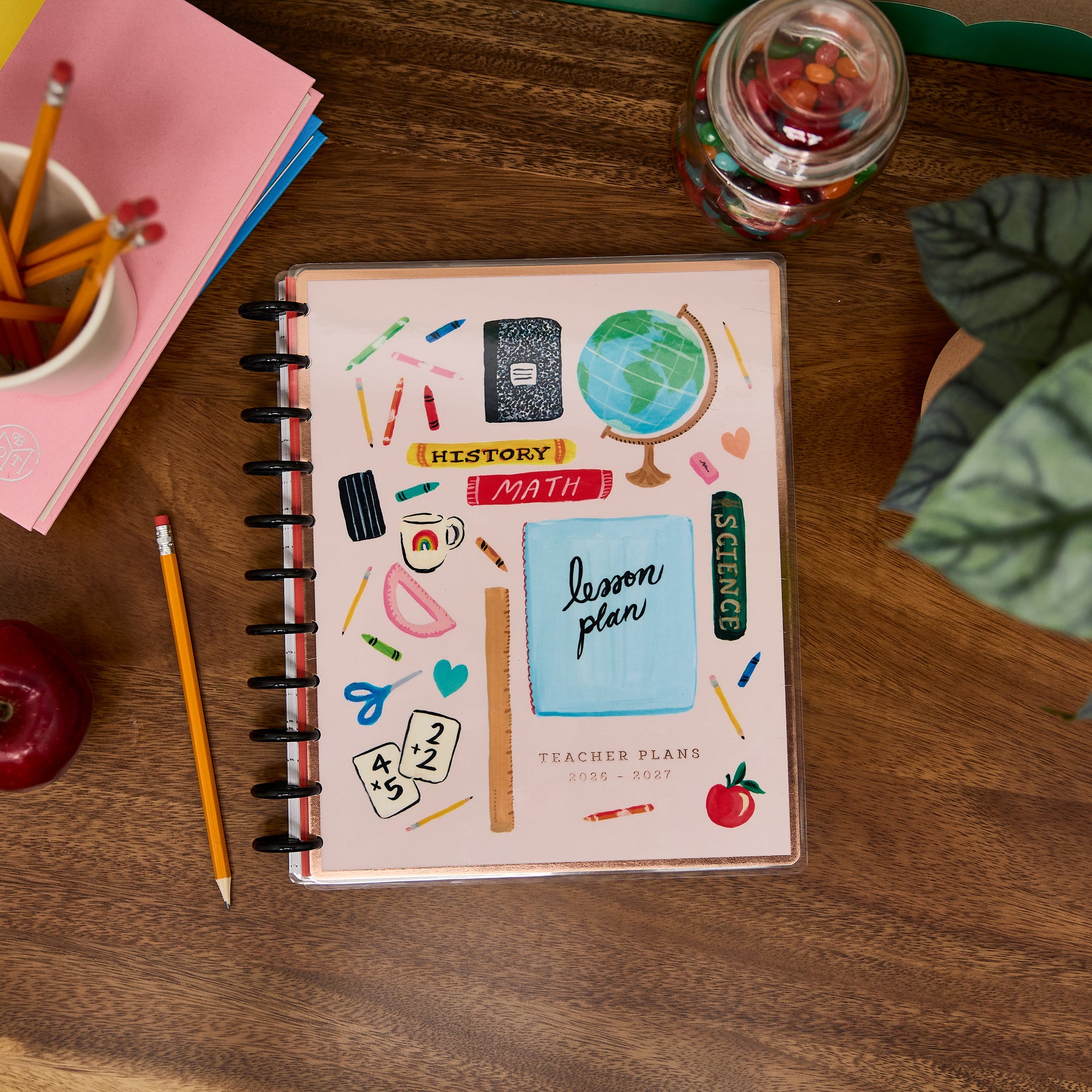 Lesson Planer Notebook 2026–2027 Bright Lessons Customizable Teacher Planner - Big Teacher La ...